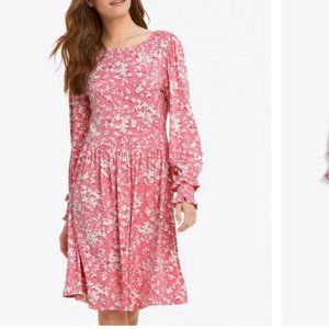 Draper James Boatneck Kitty Dress in Pink Shadow Floral